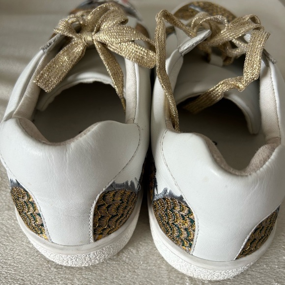 Johnny was Women's White and Gold Sneakers - Picture 9 of 12